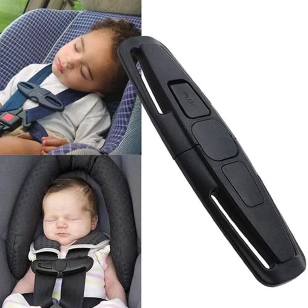 Black Car Safety Seat Strap Belt Harness Chest Clip Safe Buckle For Baby Seatbelt