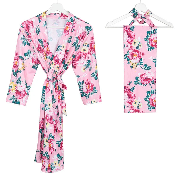 Maternal Hospital Pajamas, Three Piece Set