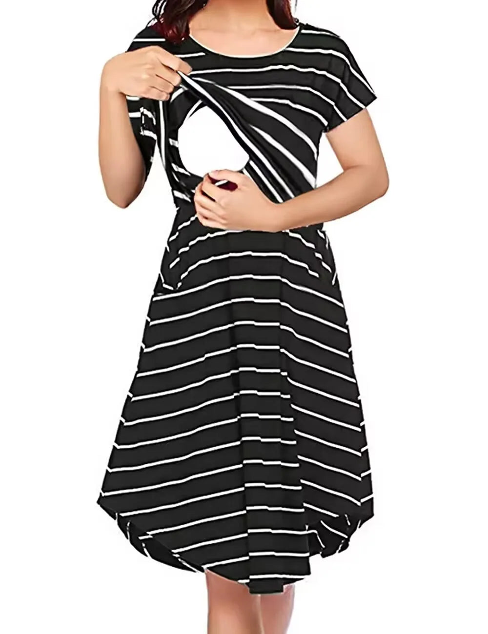 Summer Striped Multifuntional Maternity Breastfeeding Dress