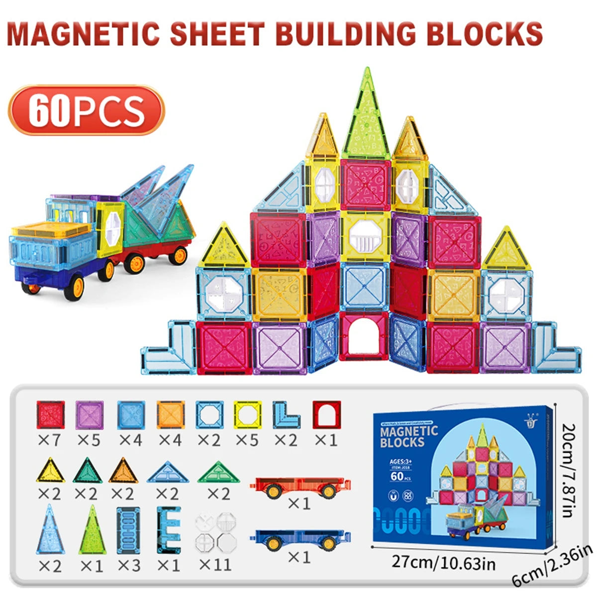 Magnetic Building Tiles for Kids Ages 3-5 4-8
