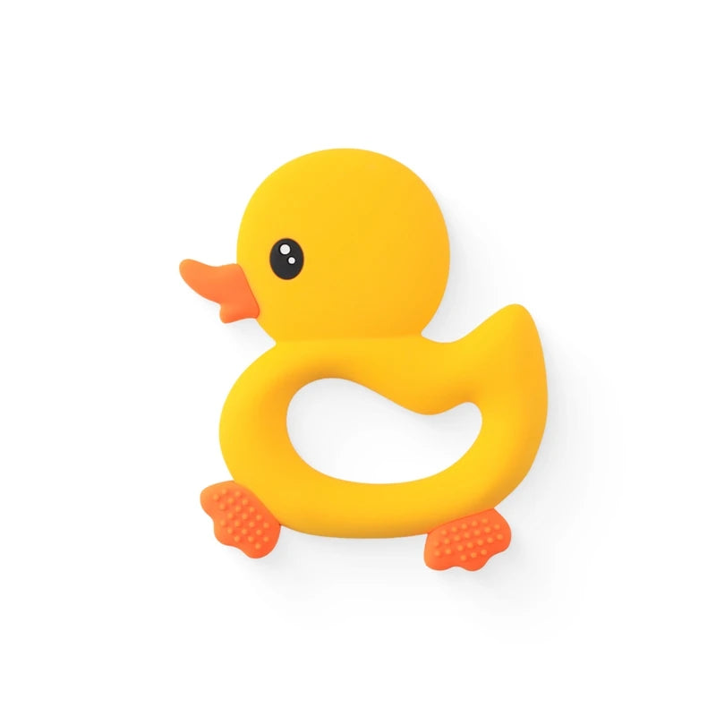 Baby Teether Food Grade Silicone Teethers Cartoon Animals Duck DIY Nursing Teething Pacifier Clip Baby Toy Teething Accessories
