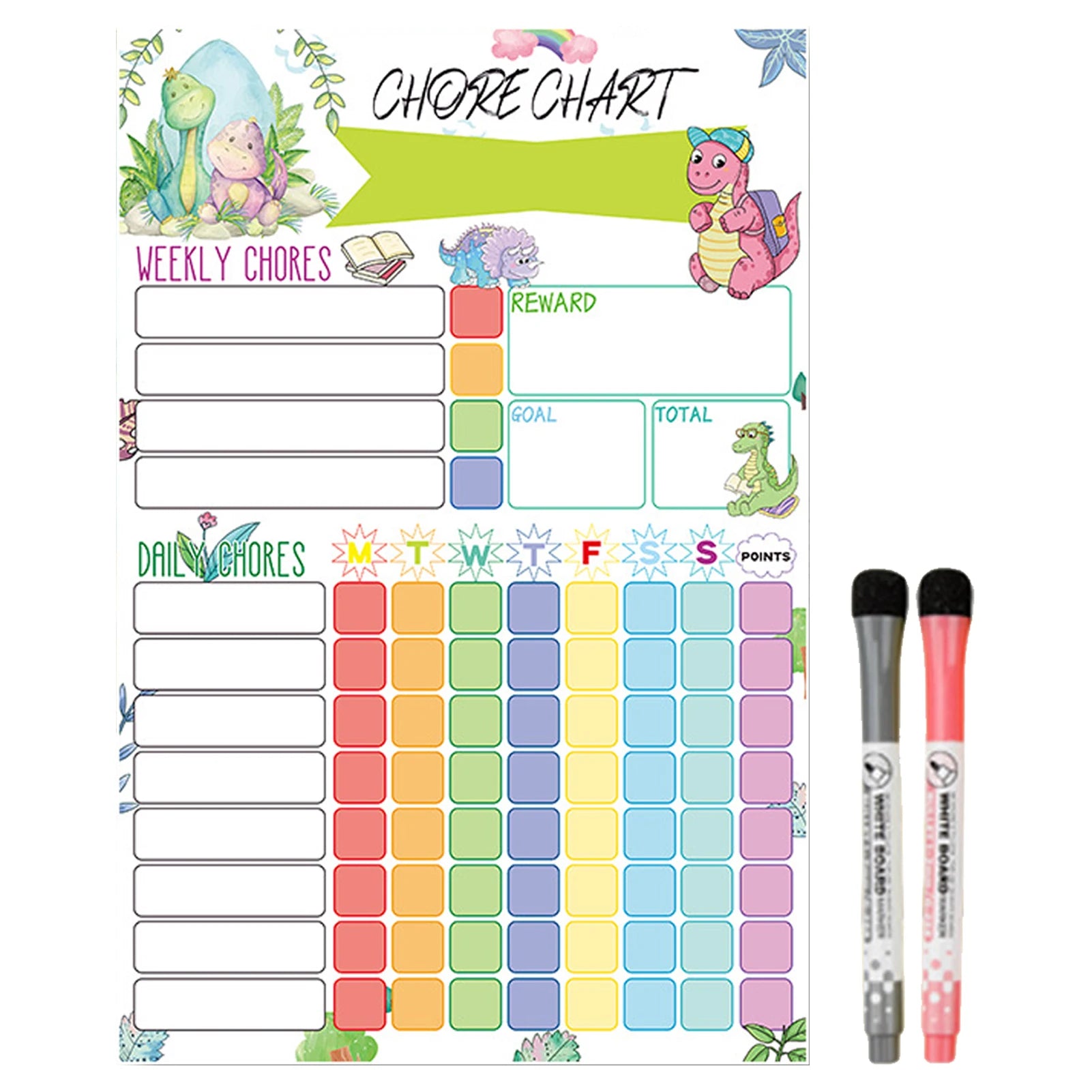 Magnetic Chore Chart Weekly Visual Schedule For Kids Magnetic Dry Erase Board Reward Chart For Toddlers Kids Teenagers Adults