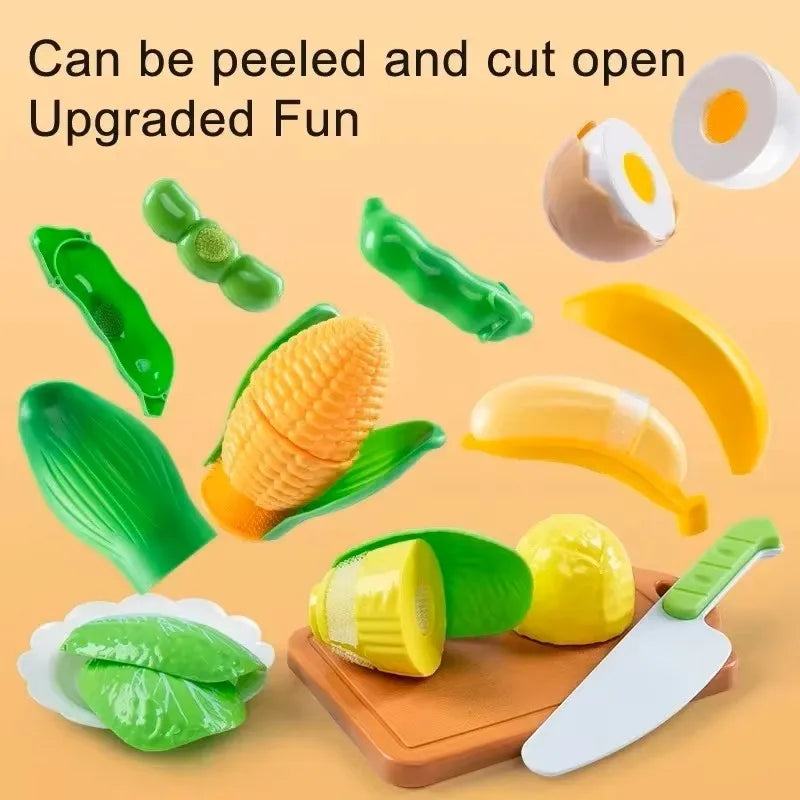 Food Toy Fruit Vegetable Seafood Pizza Hamber Cutting Toys Educational For Baby Gift Kids Toy