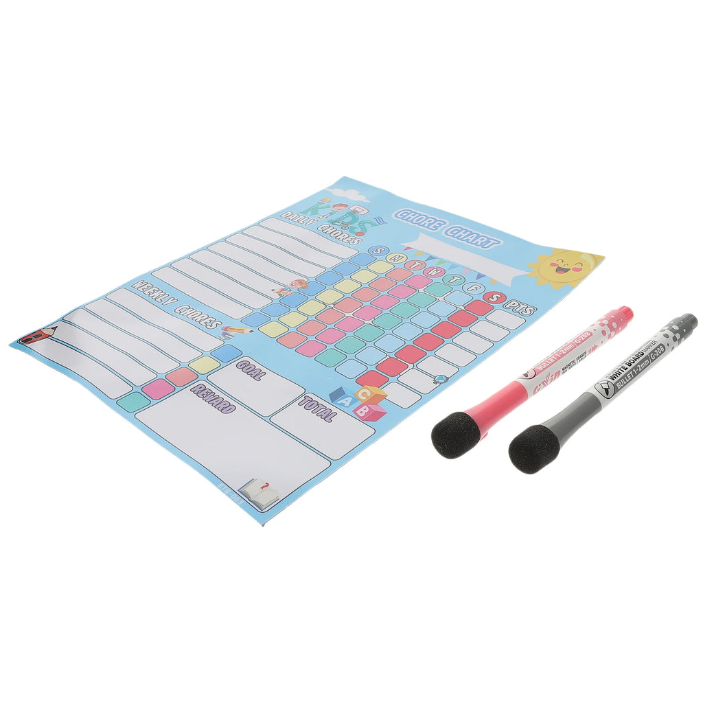 Magnetic Reward Chart Kids Chore Calendar Cartoon Pet Rubber Magnet Behavior Table Household Teaching Equipment Fridge Sticker