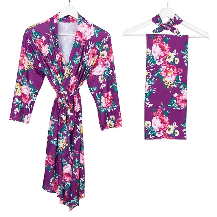 Maternal Hospital Pajamas, Three Piece Set