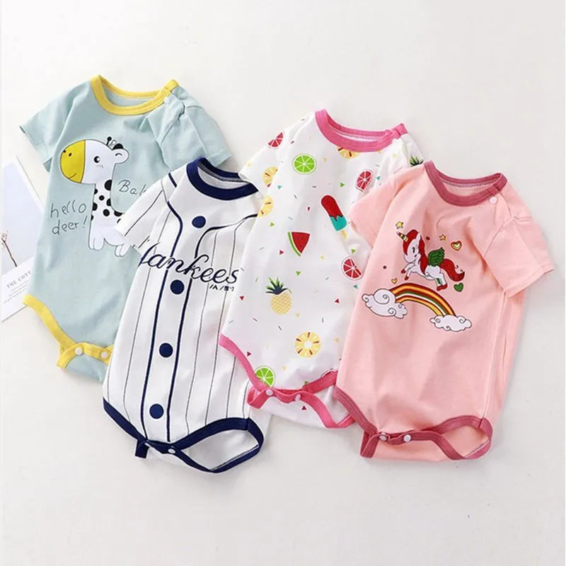 Cute Cartoon Pattern Summer Body Suits 100% Cotton
