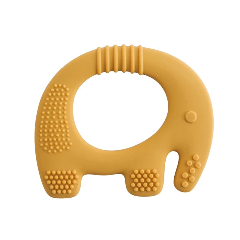 Baby Teether Food Grade Silicone Teethers Cartoon Animals Duck DIY Nursing Teething Pacifier Clip Baby Toy Teething Accessories