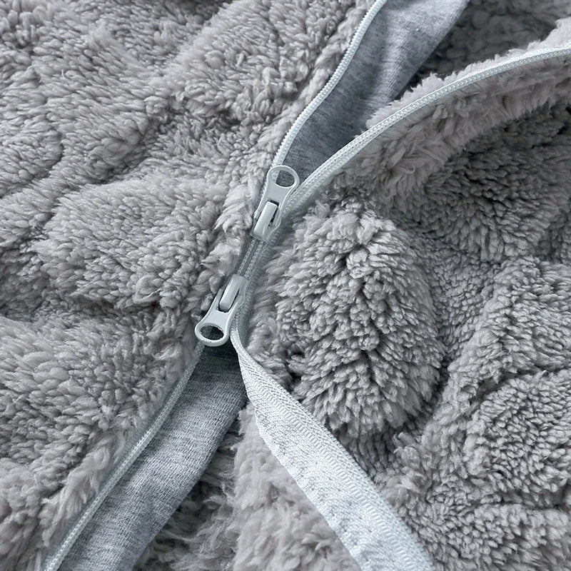 Baby Winter Long Sleeve Arctic Velvet Hooded Jumpsuit 0-18 Months