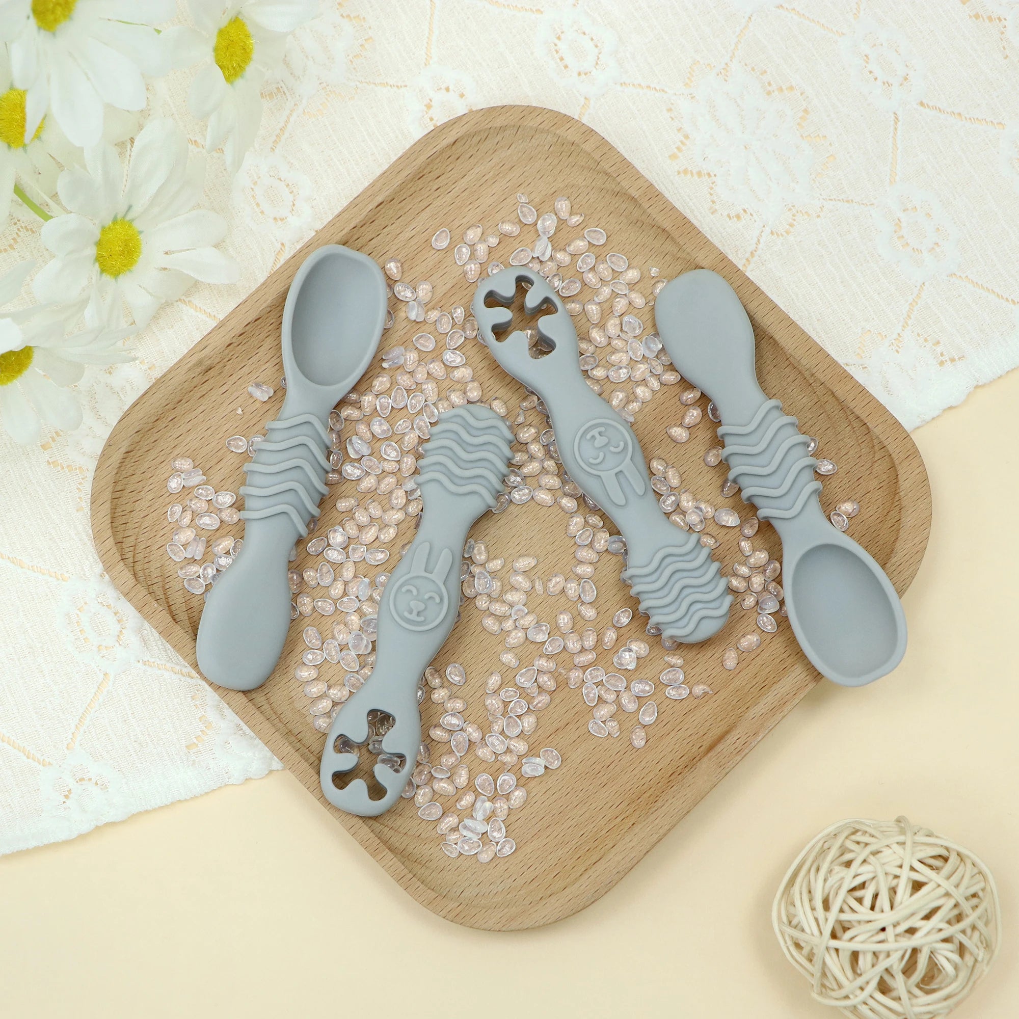 4 Pcs Baby Led Weaning Utensils, Multicolor Baby Spoons Self Feeding 6+ Months, Cucharas para Bebes for Solids and Purees