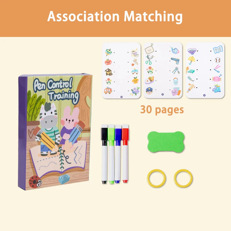 Toddlers Pen Control Wipe Off Activity Workbook