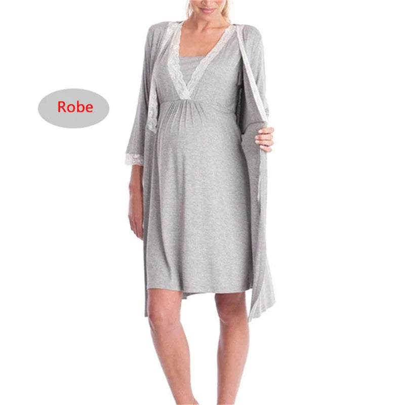 Maternity Labour Ready Pajamas Robe Dress