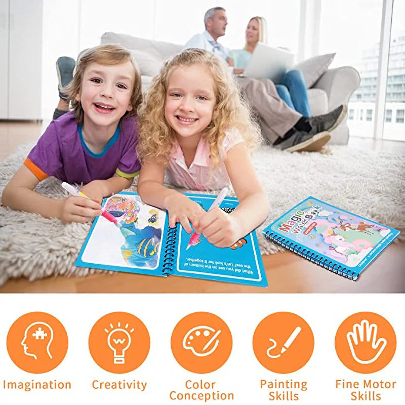 Magical Water Drawing Reusable Colouring Book