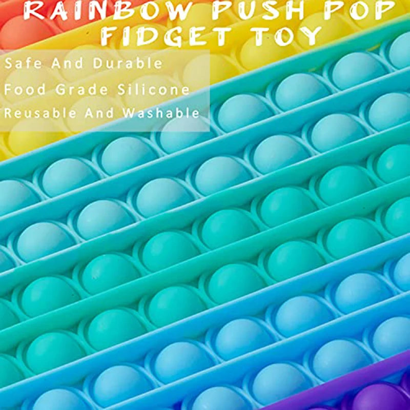 Large Rainbow Fidget Bubble Push Anti Stress Toy
