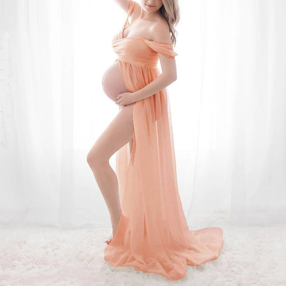 Maternity Dress For Photo Shoot Open Stomach Sexy Robe
