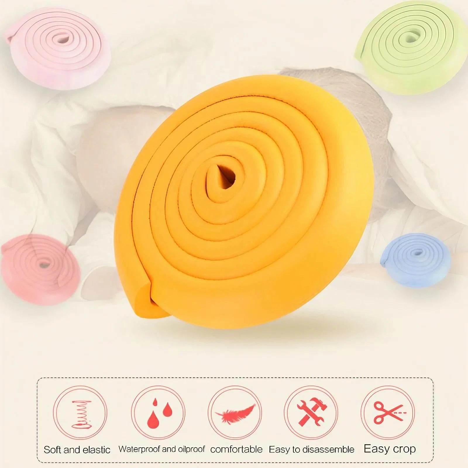 207cm Child Safety Bumper Strip, L-Shaped Thickened Protection Foam
