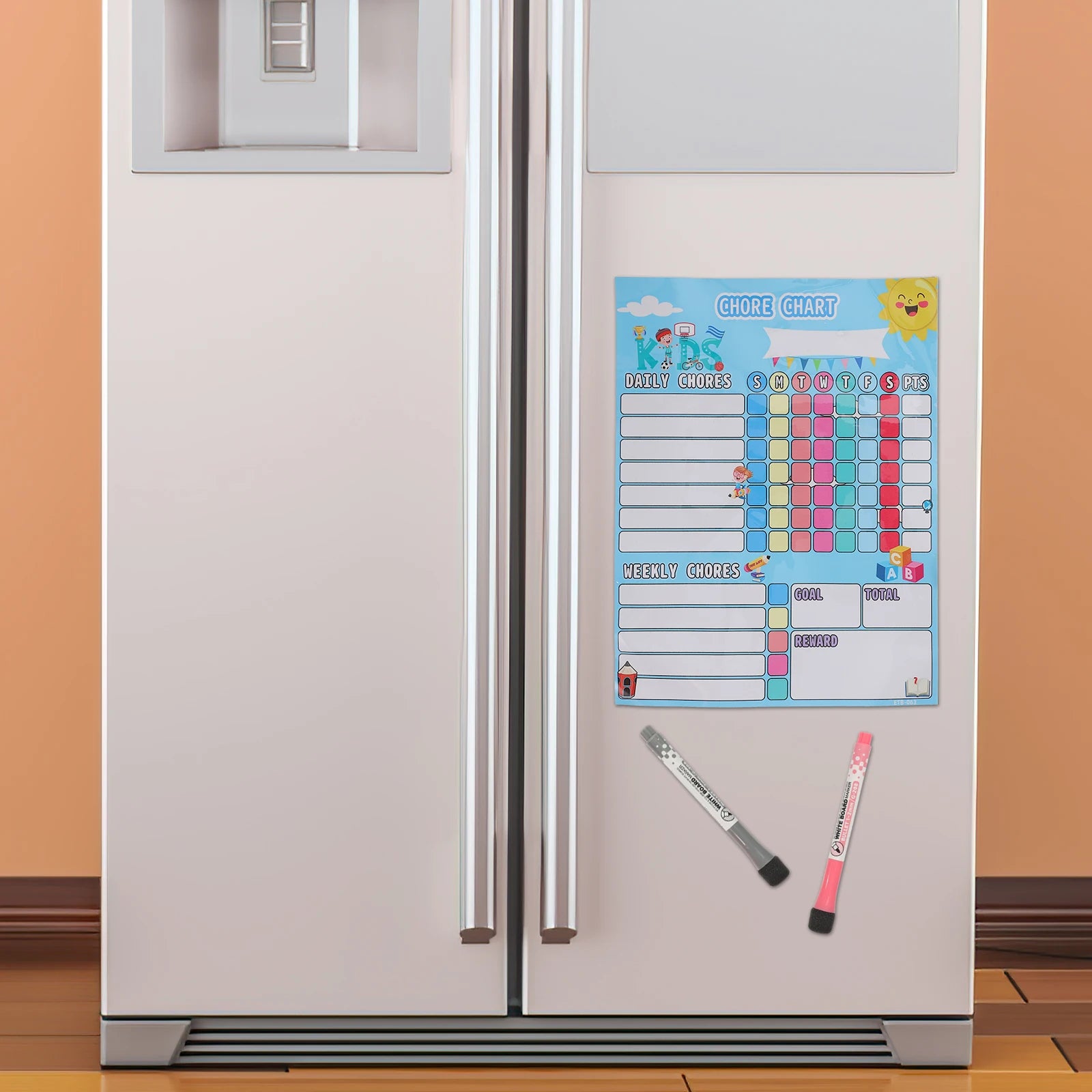 Magnetic Reward Chart Kids Chore Calendar Cartoon Pet Rubber Magnet Behavior Table Household Teaching Equipment Fridge Sticker