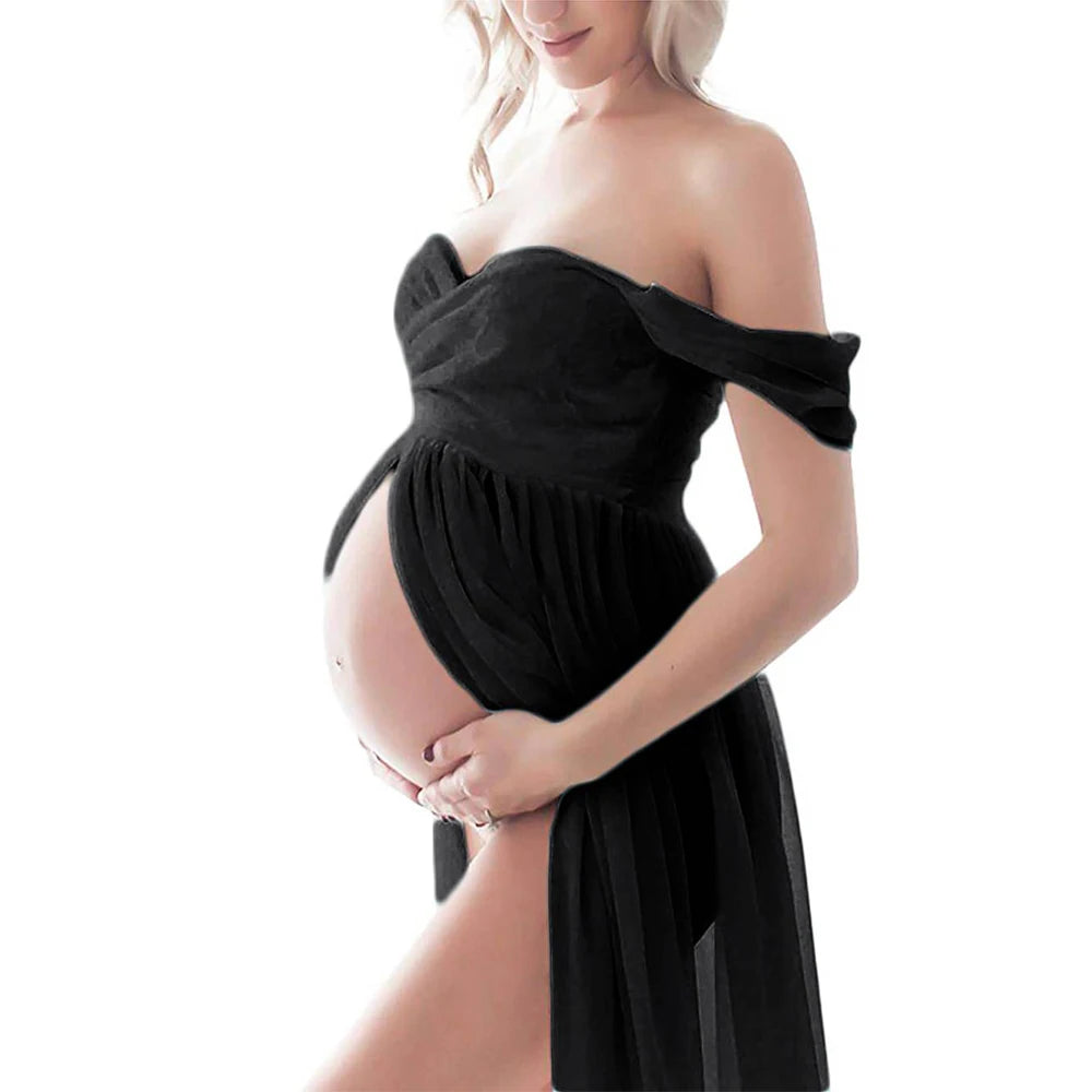 Maternity Dress For Photo Shoot Open Stomach Sexy Robe