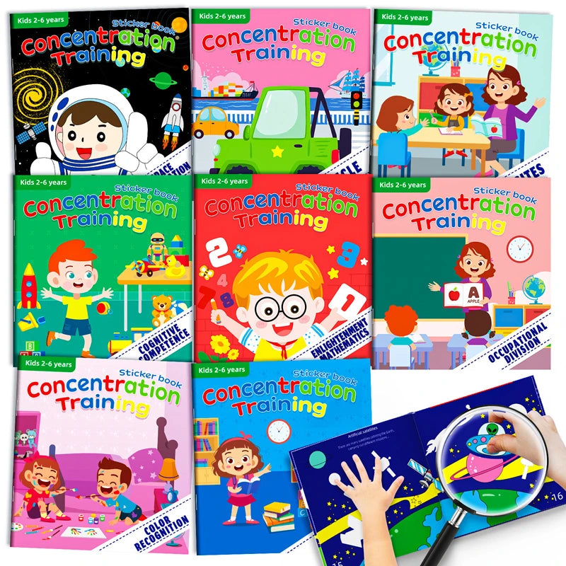 Cartoon Sticker Books Focus on Potential Development Education for Children 3-6Y
