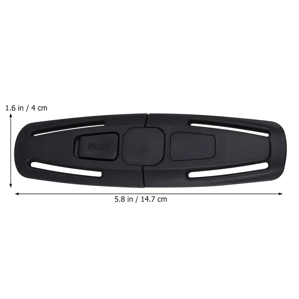 Black Car Safety Seat Strap Belt Harness Chest Clip Safe Buckle For Baby Seatbelt