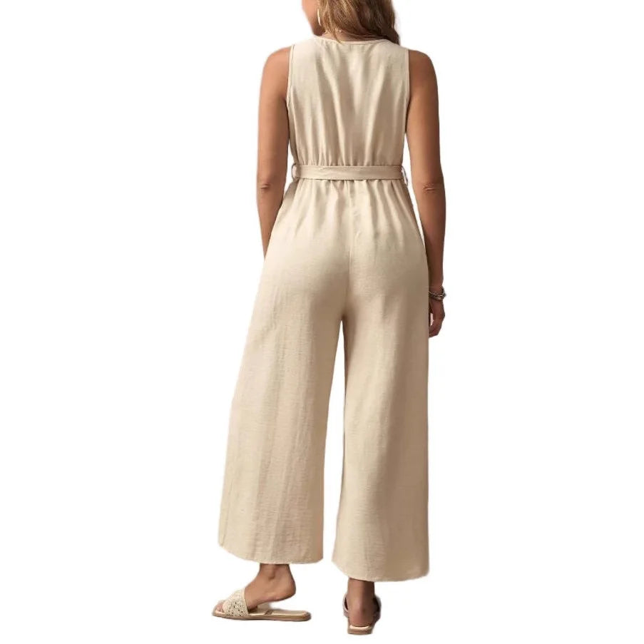 Maternity V-neck Sleeveless Pregnancy Loose Long Overall Pants Outfit
