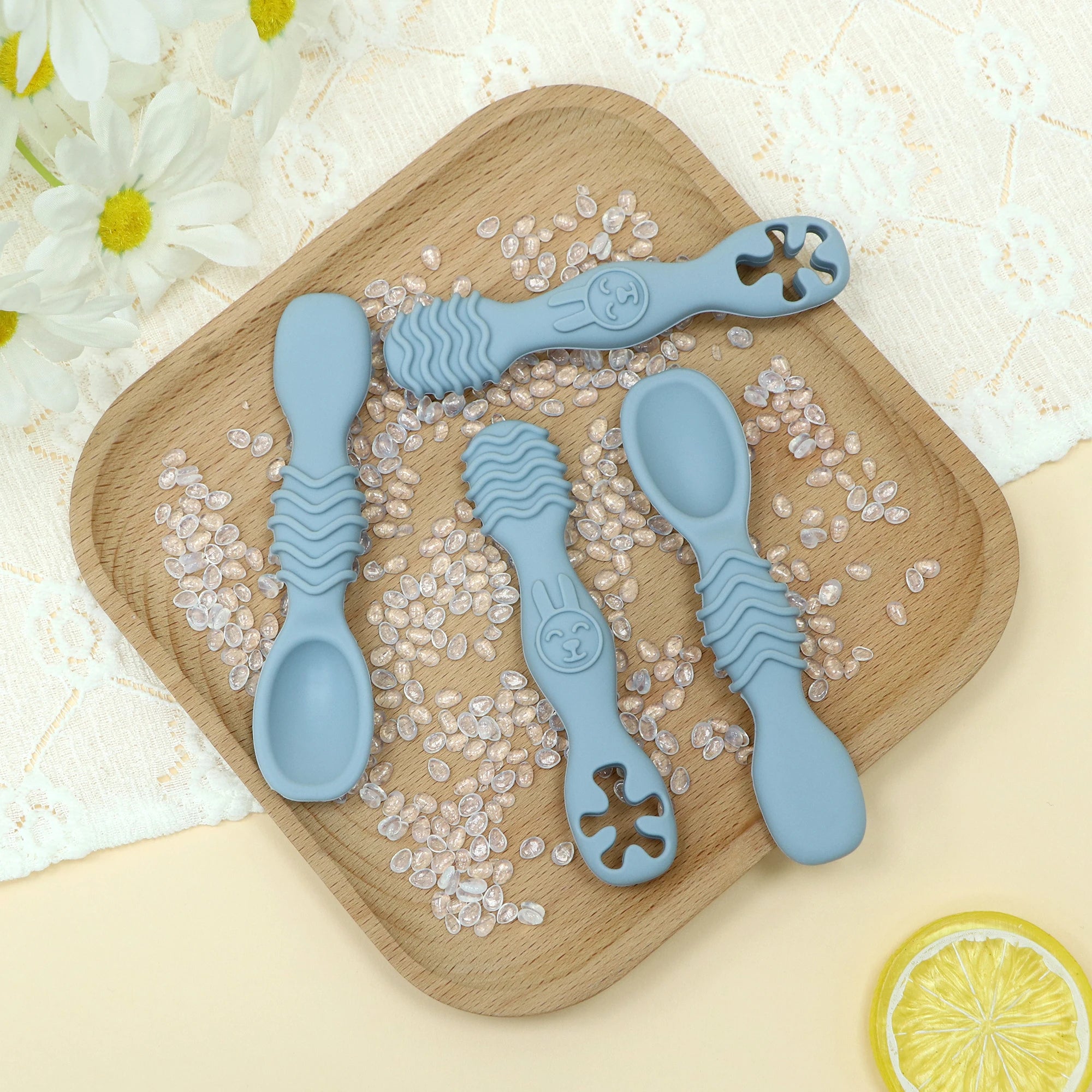 4 Pcs Baby Led Weaning Utensils, Multicolor Baby Spoons Self Feeding 6+ Months, Cucharas para Bebes for Solids and Purees