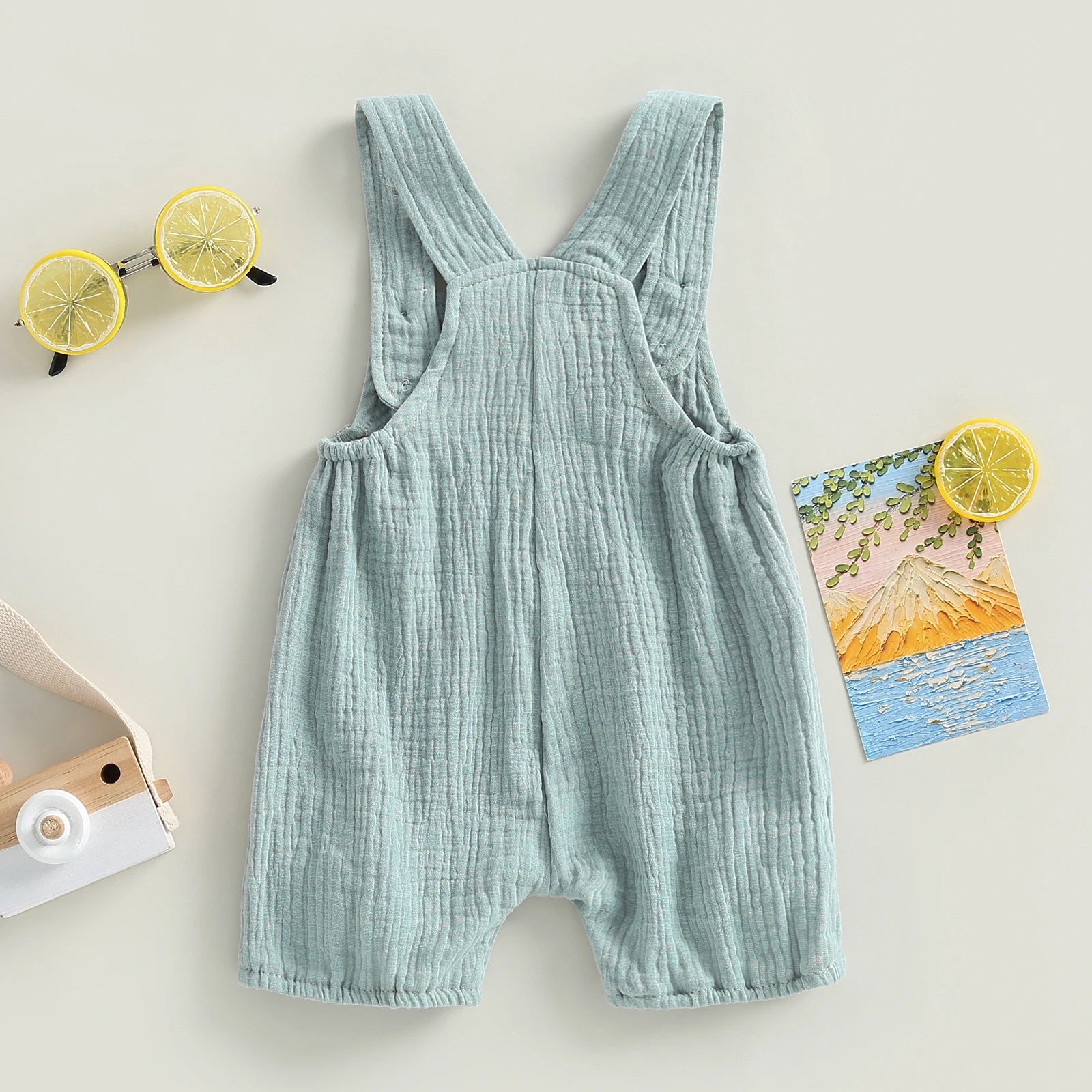 Summer Suspenders Jumpsuit with Pockets for Newborn Infant Boy Girls
