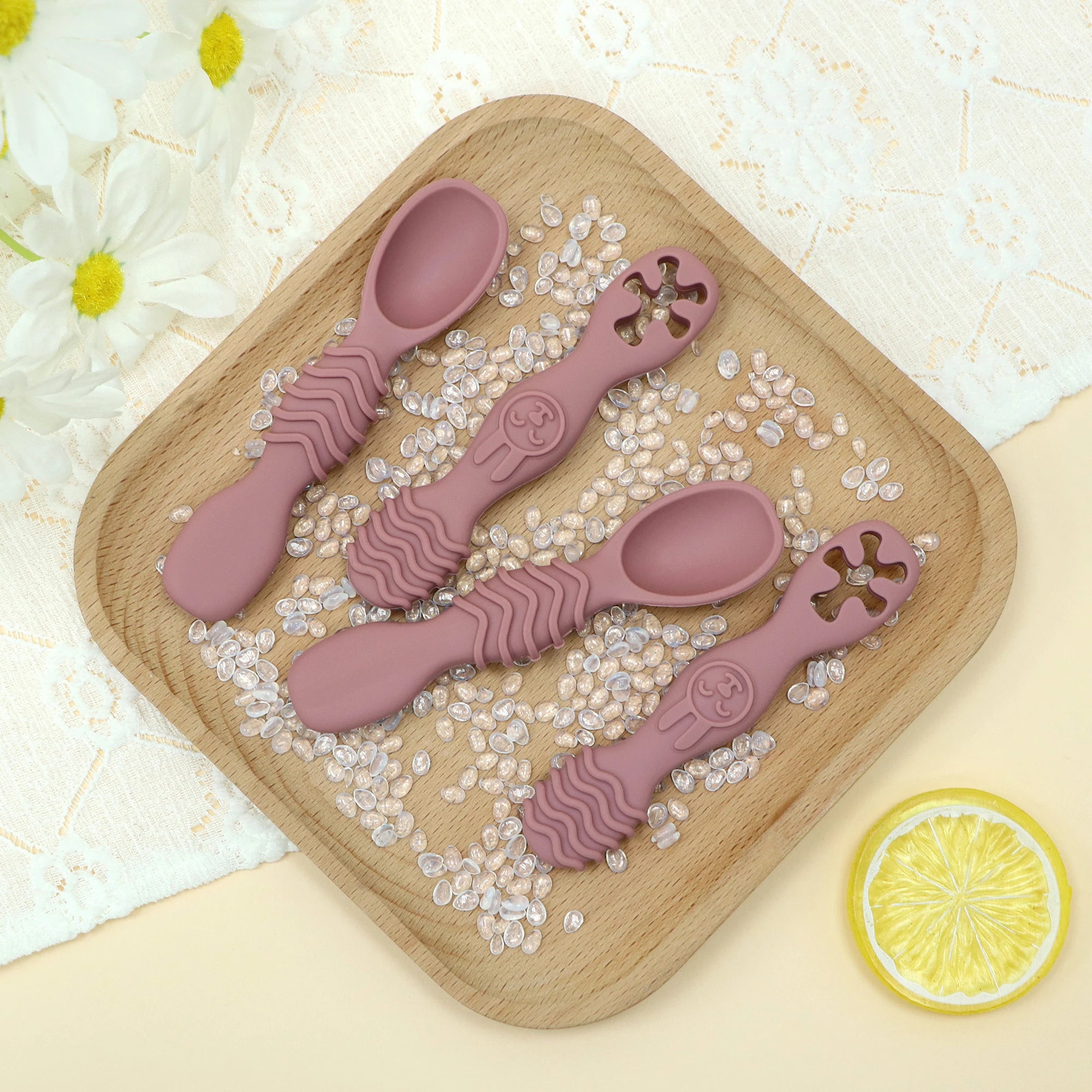 4 Pcs Baby Led Weaning Utensils, Multicolor Baby Spoons Self Feeding 6+ Months, Cucharas para Bebes for Solids and Purees