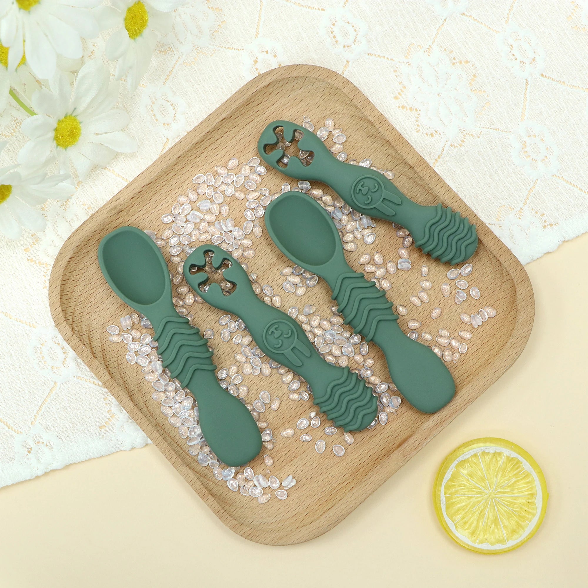 4 Pcs Baby Led Weaning Utensils, Multicolor Baby Spoons Self Feeding 6+ Months, Cucharas para Bebes for Solids and Purees