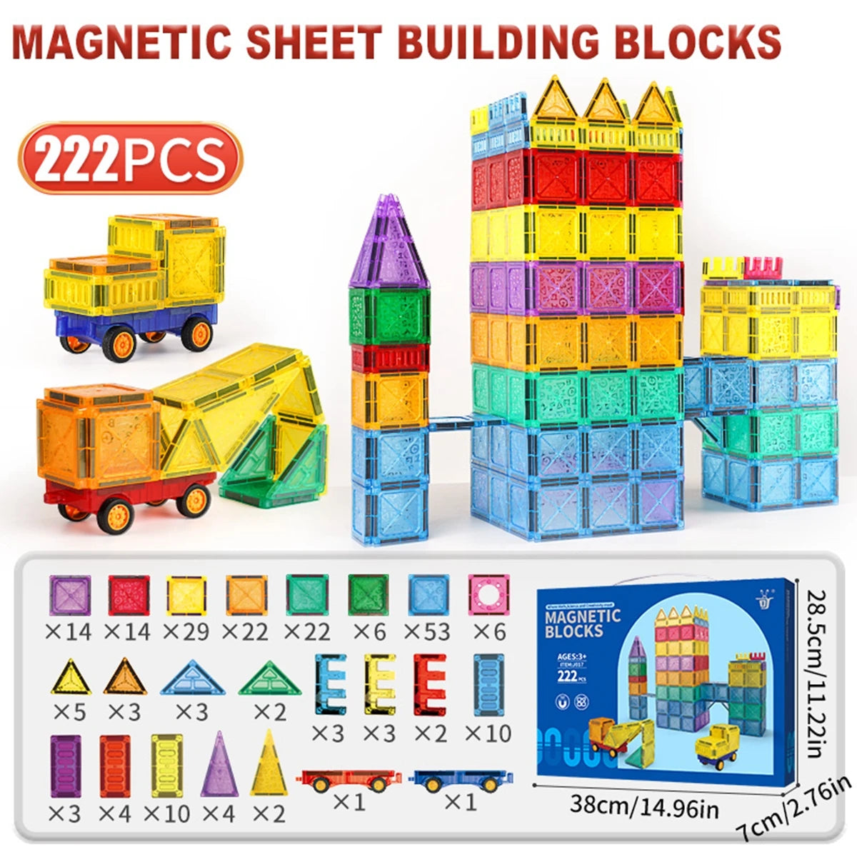 Magnetic Building Tiles for Kids Ages 3-5 4-8