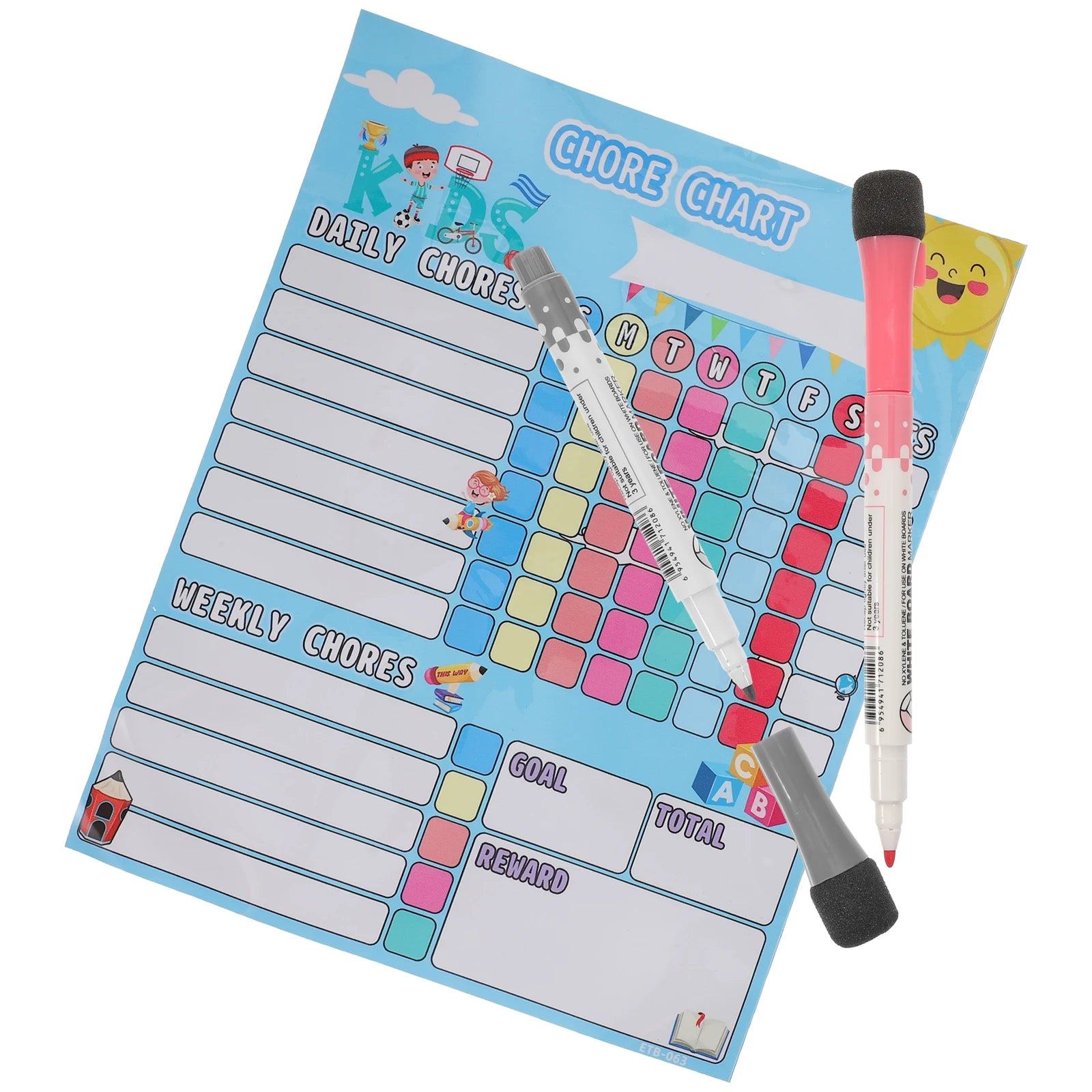 Magnetic Reward Chart Kids Chore Calendar Cartoon Pet Rubber Magnet Behavior Table Household Teaching Equipment Fridge Sticker