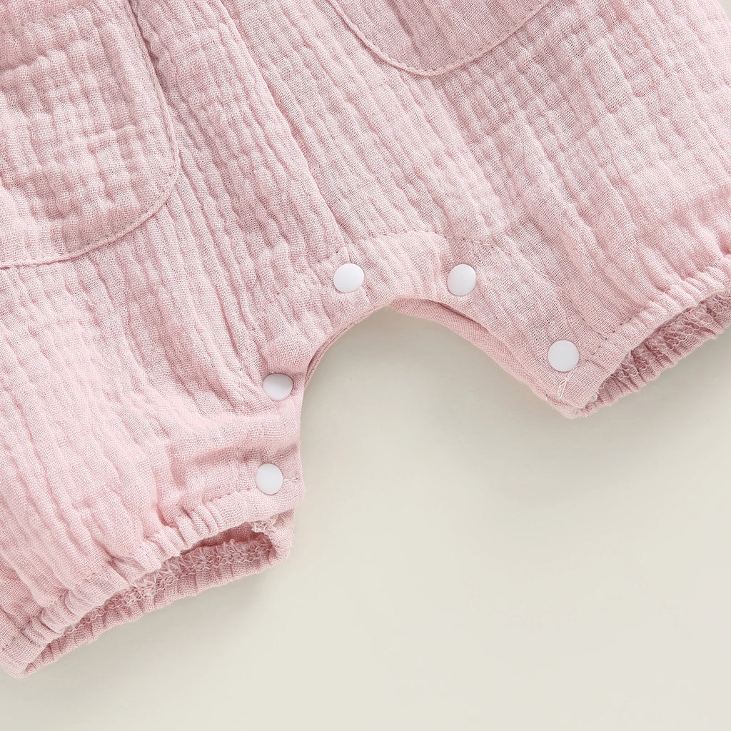 Summer Suspenders Jumpsuit with Pockets for Newborn Infant Boy Girls