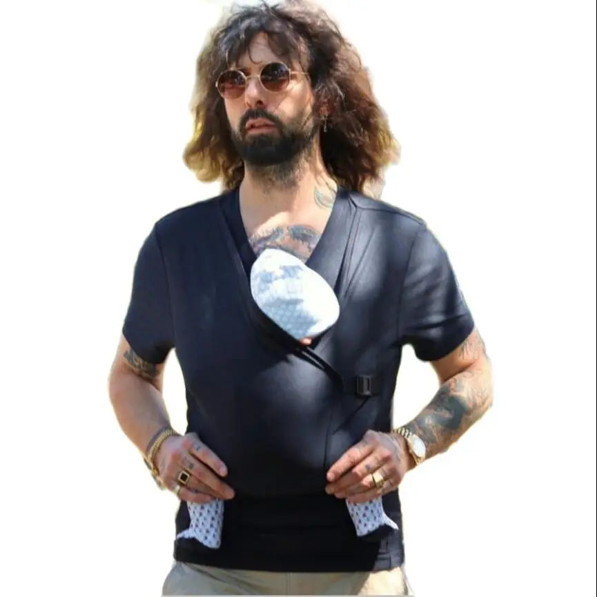 Baby Safety Kangaroo Pocket Carrier T-Shirt for Mothers & Fathers