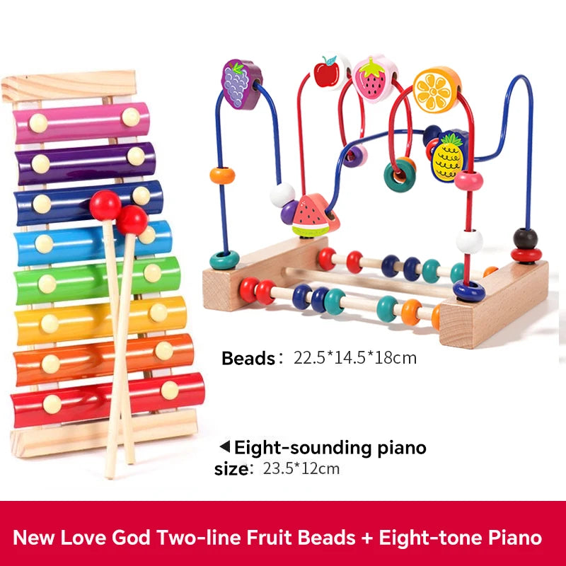 Baby Toddler Early Education Intelligence Building Blocks Beads Attention Span Toys for Boys And Girls Ages 1 to 3