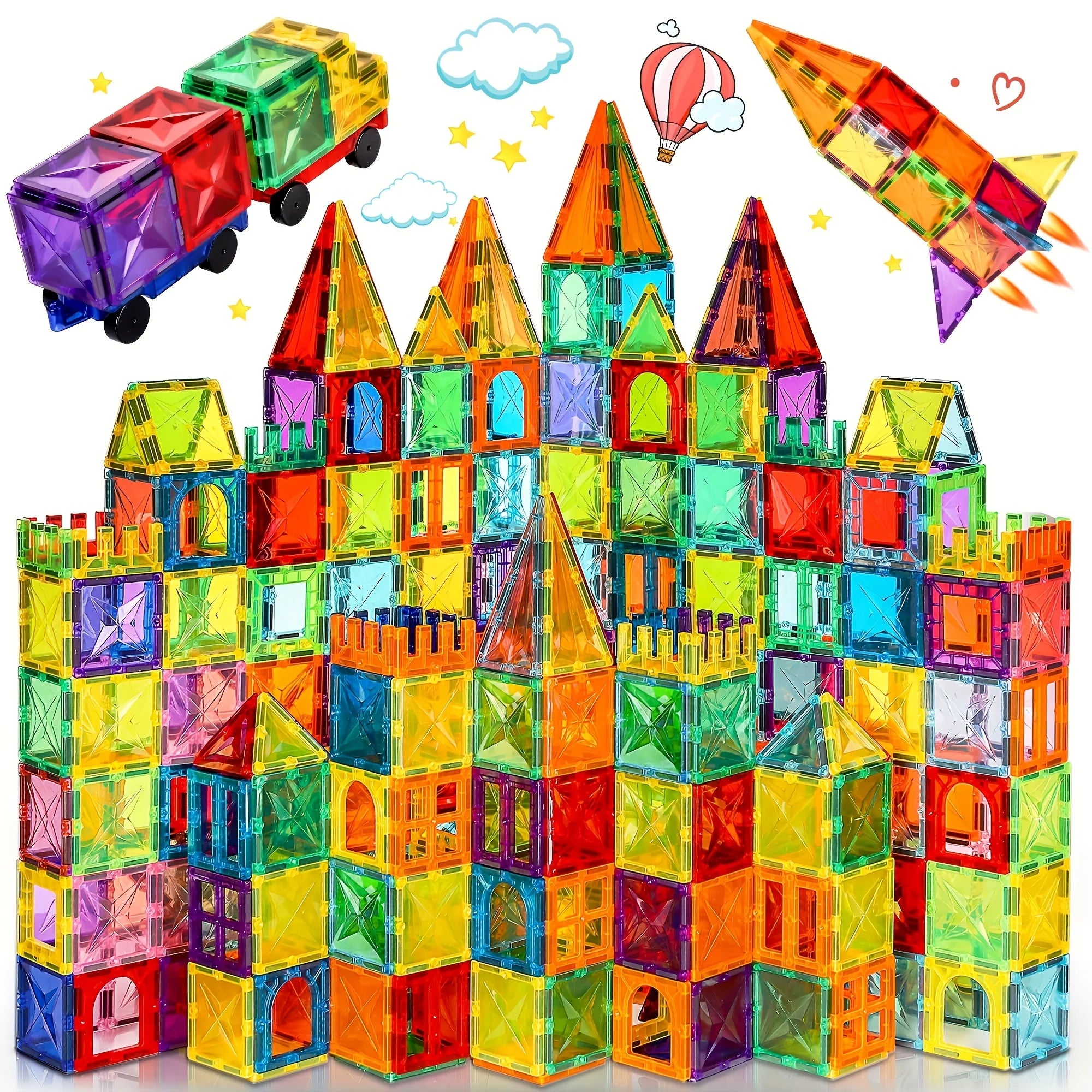 Magnetic Building Tiles for Kids Ages 3-5 4-8