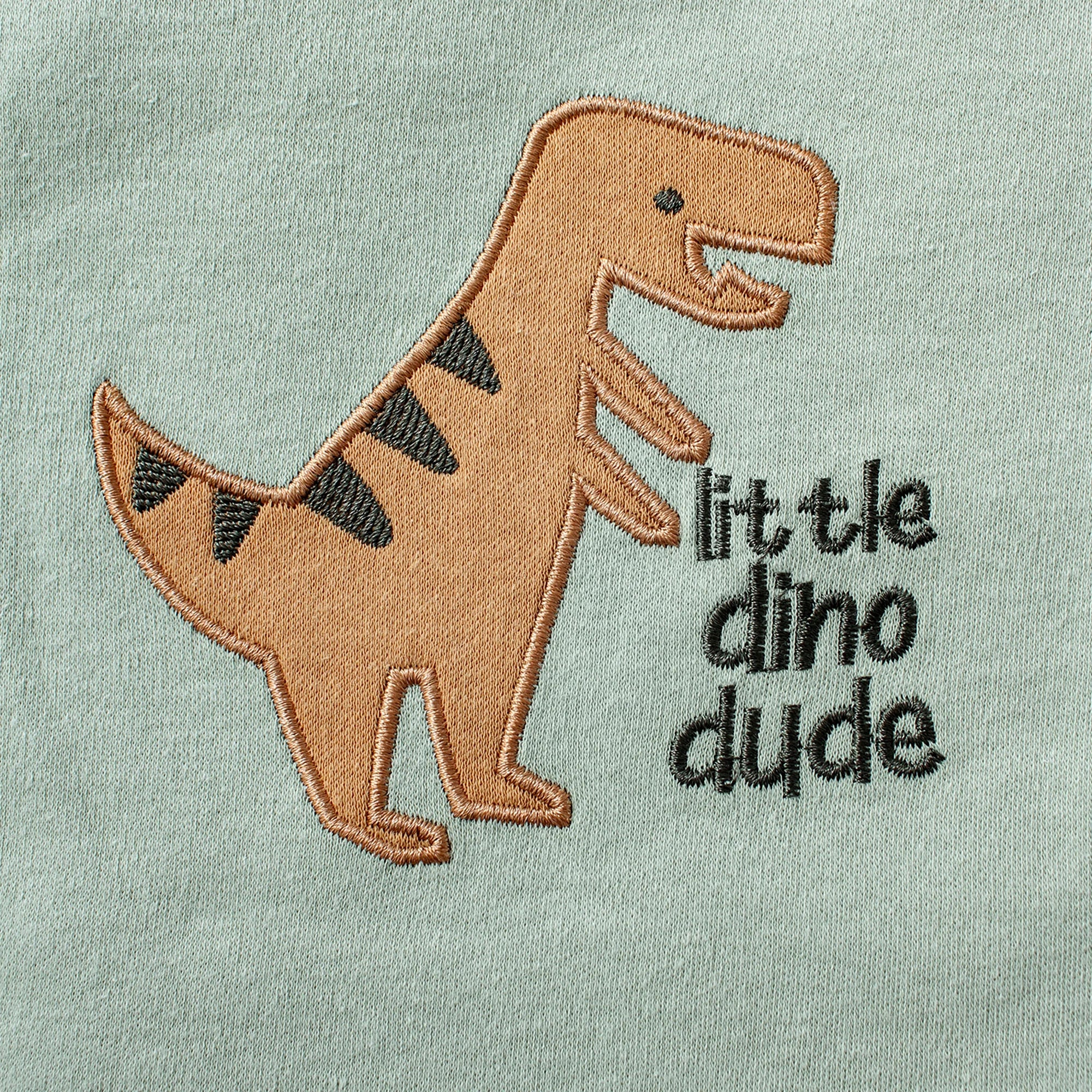 3pce Cartoon Dinosaur Pattern and Stripe Pattern Set for 0-9 Months Old Boys