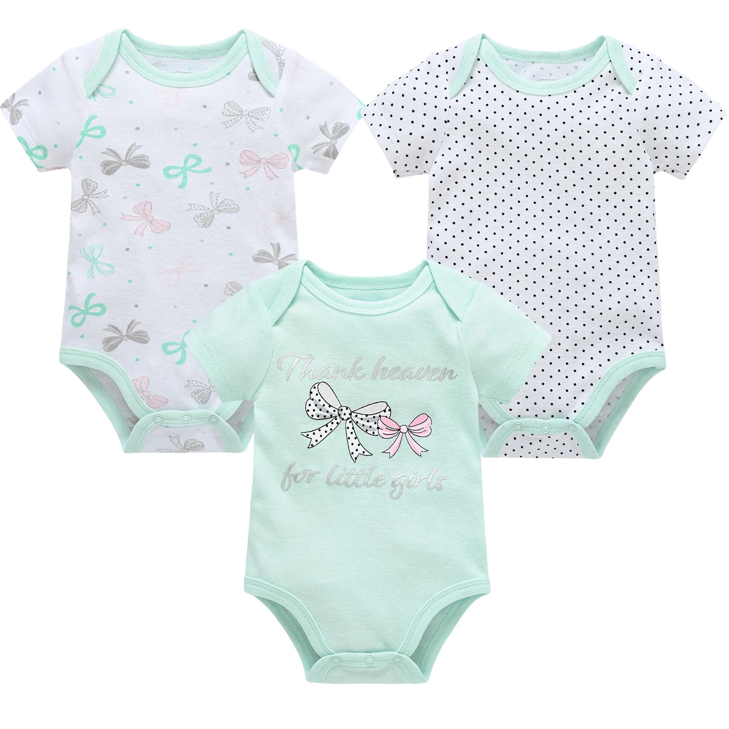 3/6pcs Baby Cotton Short Sleeve Bodysuit 0-12 Months